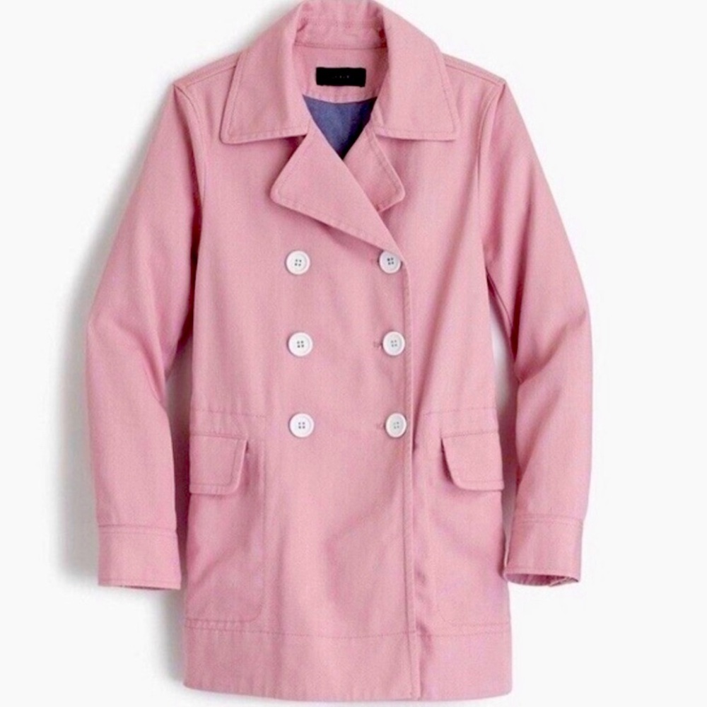 NWT J. Crew Petite Women’s Double Breasted Cotton Twill Jacket 4P